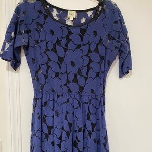 Anthropologie navy lace dress